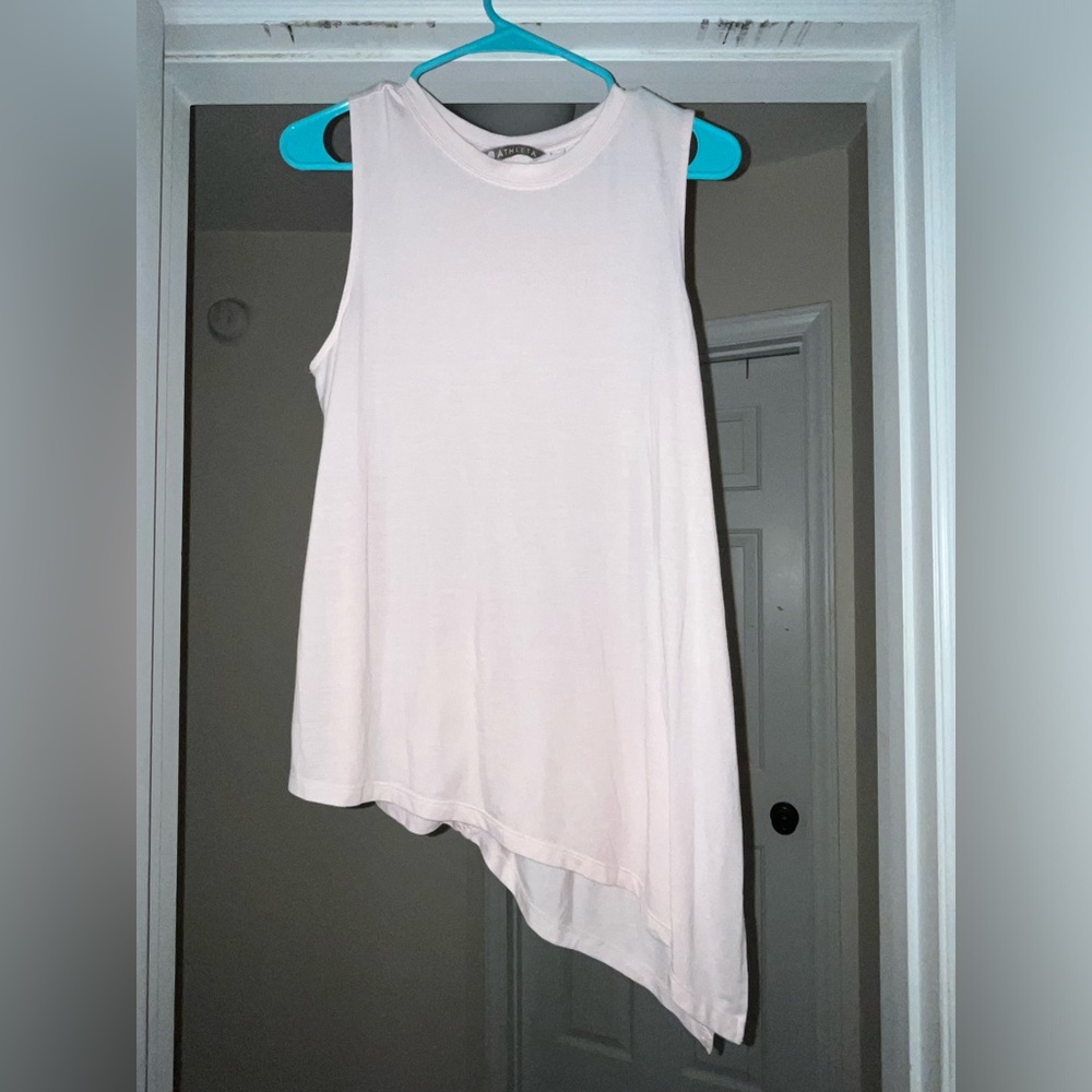 EUC ATHLETA CLOUDLIGHT ASYM SIDE TIE TANK - MILKSHAKE PINK - SZ MEDIUM